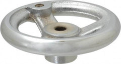 Gibraltar - 4", 3 Spoke Offset Handwheel - 0.622" Bore Diam, 1-1/8" Hub, Cast Iron, Chrome Plated Finish - Eagle Tool & Supply