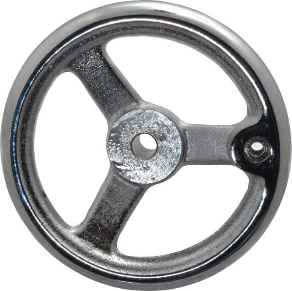 Gibraltar - 6", 3 Spoke Offset Handwheel - 1-3/8" Hub, Cast Iron, Chrome Plated Finish - Eagle Tool & Supply
