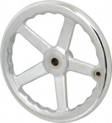 Gibraltar - 10", 5 Spoke Offset Handwheel - 0.622" Bore Diam, 1-7/8" Hub, Cast Iron, Chrome Plated Finish - Eagle Tool & Supply