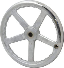 Gibraltar - 12", 5 Spoke Offset Handwheel - 0.622" Bore Diam, 2-5/32" Hub, Cast Iron, Chrome Plated Finish - Eagle Tool & Supply