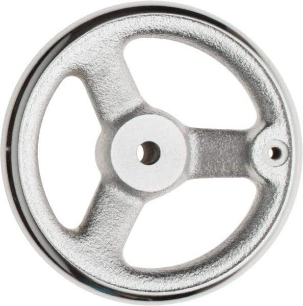 Value Collection - 5", 3 Spoke Offset Handwheel - 1.3" Hub, Cast Iron, Plain Finish - Eagle Tool & Supply