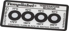 Tempil - 77/82/88/93°C Temp Indicating Label - 4 Ratings - Eagle Tool & Supply