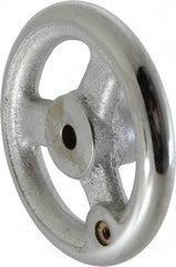 Gibraltar - 4", 3 Spoke Straight Handwheel - 1.2" Hub, Cast Iron, Chrome Plated Finish - Eagle Tool & Supply