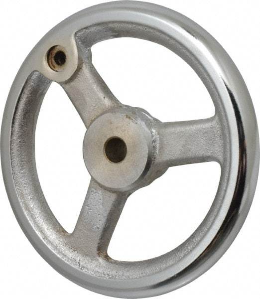 Gibraltar - 6", 3 Spoke Straight Handwheel - 1-1/2" Hub, Cast Iron, Chrome Plated Finish - Eagle Tool & Supply