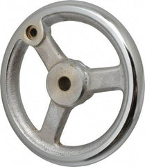 Gibraltar - 6", 3 Spoke Straight Handwheel - 1-1/2" Hub, Cast Iron, Chrome Plated Finish - Eagle Tool & Supply