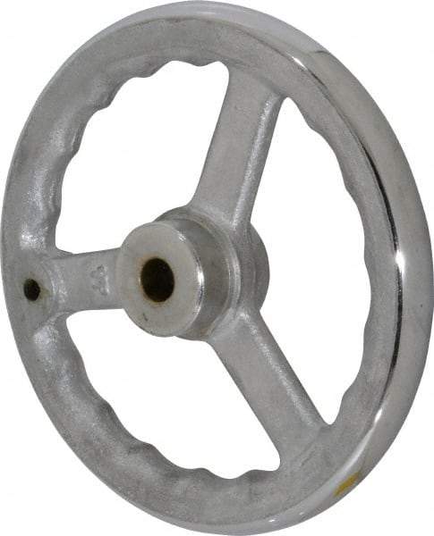Gibraltar - 8", 3 Spoke Straight Handwheel - 1.8" Hub, Cast Iron, Chrome Plated Finish - Eagle Tool & Supply