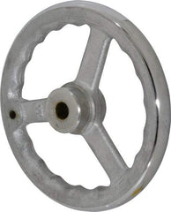 Gibraltar - 8", 3 Spoke Straight Handwheel - 1.8" Hub, Cast Iron, Chrome Plated Finish - Eagle Tool & Supply
