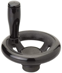 Value Collection - 10", 3 Spoke Offset Handwheel with Revolving Handle - Plastic, Plain Finish - Eagle Tool & Supply