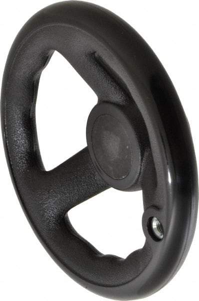 Value Collection - 5-1/2", 3 Spoke Offset Handwheel with Revolving Handle - Plastic, Plain Finish - Eagle Tool & Supply