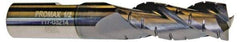 ProMax - 5/8" Diam, 1-1/4" LOC, 3 Flute Solid Carbide Roughing & Finishing Corner Radius End Mill - AlTiN Finish, 3-1/2" OAL, 5/8" Shank Diam, Weldon Shank, 35° Helix, Centercutting, Regular Length - Eagle Tool & Supply