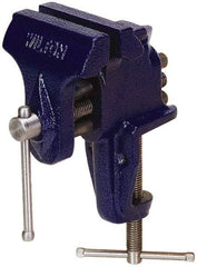 Wilton - 3" Jaw Width x 2-1/2" Jaw Opening Capacity, 2-5/8" Throat Depth, Bench & Pipe Combination Vise - 3/8" Max Pipe Capacity, Stationary Base, Clamp-On Attachment, Cast Iron - Eagle Tool & Supply