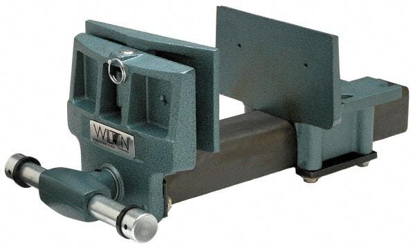 Wilton - 10" Jaw Width, 13" Jaw Opening, 4" Throat Depth, Cast Iron Woodworking Vise - 22-1/2" OAL x 11-1/2" OAW x 8" OAH, Rapid Action Spindle - Eagle Tool & Supply