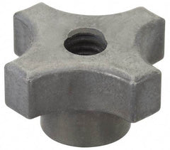 Made in USA - 1-1/8" Diam, 1/4-20 Thread, 5/8" High, Cast Steel, Cadmium Plated, Quick Acting Hand Knob - 9/16" Hub Diam, 17/64" Quick Release Distance, 5/16" Hub Height, 5/16" Head Height - Eagle Tool & Supply