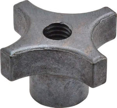 Made in USA - 1-1/2" Diam, 5/16-18 Thread, 7/8" High, Cast Steel, Cadmium Plated, Quick Acting Hand Knob - 11/16" Hub Diam, 21/64" Quick Release Distance, 1/2" Hub Height, 3/8" Head Height - Eagle Tool & Supply