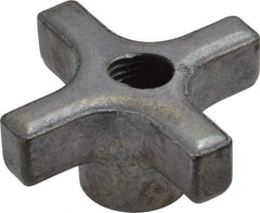 Made in USA - 2" Diam, 3/8-16 Thread, 1" High, Cast Steel, Cadmium Plated, Quick Acting Hand Knob - 13/16" Hub Diam, 25/64" Quick Release Distance, 1/2" Hub Height, 1/2" Head Height - Eagle Tool & Supply