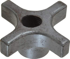 Made in USA - 2-1/2" Diam, 1/2-13 Thread, 1-1/8" High, Cast Steel, Cadmium Plated, Quick Acting Hand Knob - 1" Hub Diam, 33/64" Quick Release Distance, 9/16" Hub Height, 9/16" Head Height - Eagle Tool & Supply