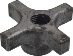 Made in USA - 3" Diam, 5/8-11 Thread, 1-1/4" High, Cast Steel, Cadmium Plated, Quick Acting Hand Knob - 1-1/4" Hub Diam, 41/64" Quick Release Distance, 5/8" Hub Height, 5/8" Head Height - Eagle Tool & Supply