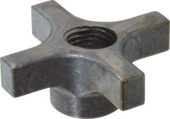 Made in USA - 3" Diam, 3/4-10 Thread, 1-1/4" High, Cast Steel, Cadmium Plated, Quick Acting Hand Knob - 1-1/4" Hub Diam, 49/64" Quick Release Distance, 5/8" Hub Height, 5/8" Head Height - Eagle Tool & Supply