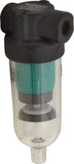 Norgren - 1/8" Port Coalescing Filter - Polycarbonate Bowl, Automatic Drain, 150 Max psi, 0.01 Micron Rating, 1.63" Wide x 4-1/4" High - Eagle Tool & Supply