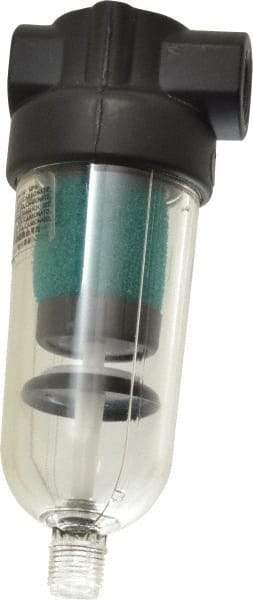 Norgren - 1/4" Port Coalescing Filter - Polycarbonate Bowl, Automatic Drain, 150 Max psi, 0.01 Micron Rating, 1.63" Wide x 4-1/4" High - Eagle Tool & Supply