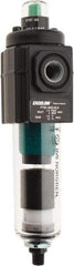 Norgren - 1/4" Port Coalescing Filter - Polycarbonate Bowl, Automatic Drain, 150 Max psi, 0.01 Micron Rating, 1.98" Wide x 7-1/2" High - Eagle Tool & Supply