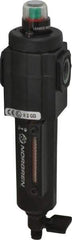 Norgren - 3/8" Port Coalescing Filter - Zinc Bowl, Manual Drain, 250 Max psi, 0.01 Micron Rating, 1.98" Wide x 7-1/2" High - Eagle Tool & Supply