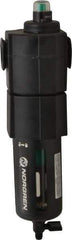 Norgren - 1/2" Port Coalescing Filter - Polycarbonate Bowl, Manual Drain, 150 Max psi, 0.01 Micron Rating, 3.15" Wide x 11.4" High - Eagle Tool & Supply