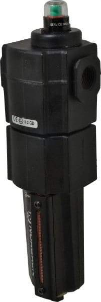Norgren - 1/2" Port Coalescing Filter - Aluminum Bowl, Automatic Drain, 250 Max psi, 0.01 Micron Rating, 3.15" Wide x 11.4" High - Eagle Tool & Supply
