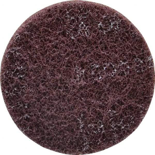 3M - 4" Medium Grade Aluminum Oxide Deburring Disc - 1/4" Center Hole, Arbor Connection, Maroon, 6,000 Max RPM - Eagle Tool & Supply
