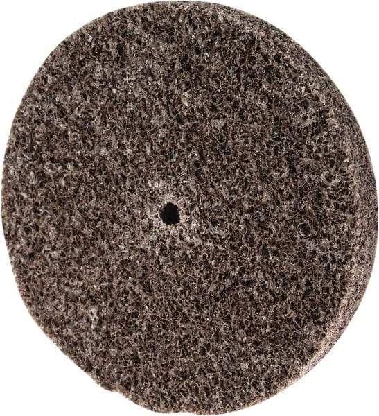 3M - 2" Diam, 1/4" Face Width, 1/8" Center Hole, Medium Grade, Aluminum Oxide Deburring Wheel - Unitized, Hard Density 7 Grade, 22,100 RPM - Eagle Tool & Supply