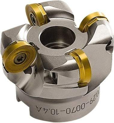 Seco - 3" Cut Diam, 0.394" Max Depth, 1" Arbor Hole, 4 Inserts, RP.. 2006 Insert Style, Indexable Copy Face Mill - 5,100 Max RPM, 2" High, Through Coolant - Eagle Tool & Supply