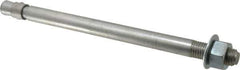 Red Head - 3/4" Diam, 3/4-10, 12" OAL, Grade 3, Wedge Expansion Concrete Anchor - Steel, Zinc Plated, 1-3/4" Thread Length, Tie Wire Head, 3/4" Drill - Eagle Tool & Supply