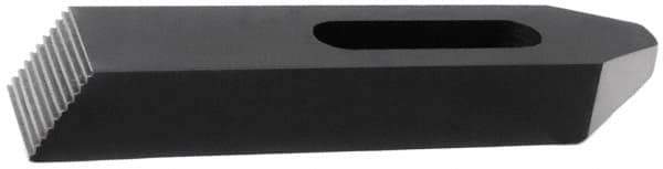 TE-CO - 1/4, 5/16, 3/8" Stud, Steel, Plain Strap Clamp - 1-7/16" Travel, 4" OAL x 1" Wide x 5/8" High, Black Oxide Finish, Tapered Nose - Eagle Tool & Supply