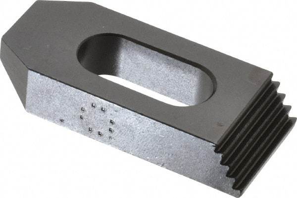 TE-CO - 1/2" Stud, Steel, Plain Strap Clamp - 11/16" Travel, 2-1/2" OAL x 1-1/8" Wide x 1/2" High, Black Oxide Finish, Tapered Nose - Eagle Tool & Supply