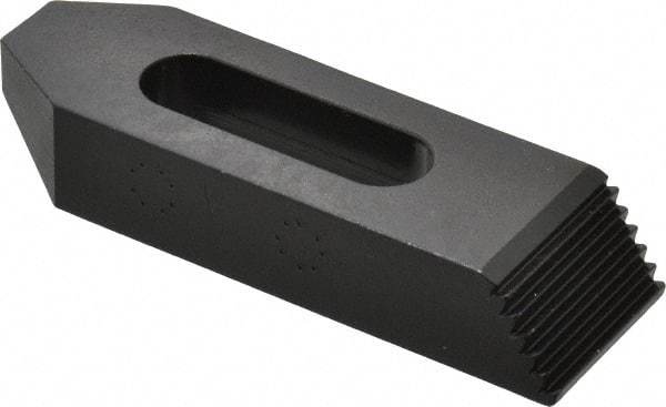 TE-CO - 1/2" Stud, Steel, Plain Strap Clamp - 1-5/16" Travel, 4" OAL x 1-1/4" Wide x 3/4" High, Black Oxide Finish, Tapered Nose - Eagle Tool & Supply