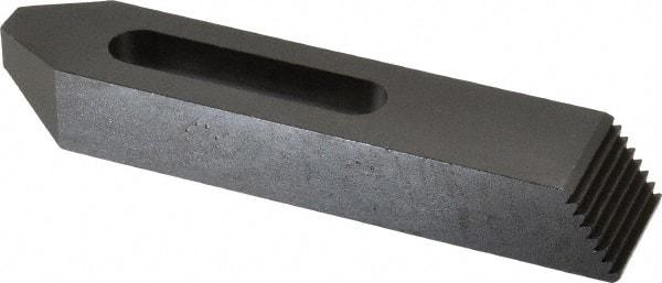 TE-CO - 1/2" Stud, Steel, Plain Strap Clamp - 2-1/16" Travel, 6" OAL x 1-1/4" Wide x 7/8" High, Black Oxide Finish, Tapered Nose - Eagle Tool & Supply