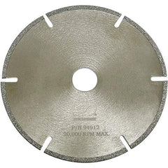 Dynabrade - 4-1/2" Diam, 3/8" Arbor Hole Diam, 6 Tooth Wet & Dry Cut Saw Blade - Diamond-Tipped, Standard Round Arbor - Eagle Tool & Supply