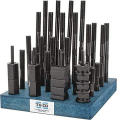 TE-CO - 38 Piece, 1/2-13 Stud, 9/16" T Slot, T Nut & Stud Kit - 7/8" T-Slot Nut Width, 3, 4, 5, 6, 7, 8" Stud Lengths - Eagle Tool & Supply