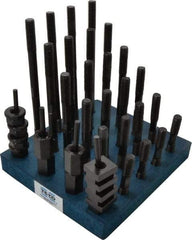 TE-CO - 38 Piece, 1/2-13 Stud, 5/8" T Slot, T Nut & Stud Kit - 1" T-Slot Nut Width, 3, 4, 5, 6, 7, 8" Stud Lengths - Eagle Tool & Supply