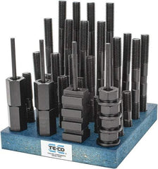 TE-CO - 38 Piece, 5/8-11 Stud, 3/4" T Slot, T Nut & Stud Kit - 1-1/4" T-Slot Nut Width, 3, 4, 5, 6, 7, 8" Stud Lengths - Eagle Tool & Supply