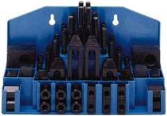 Gibraltar - 52 Piece Fixturing Step Block & Clamp Set with 25mm Step Block, 20mm T-Slot, M16x2.0 Stud Thread - 32mm Nut Width, 80, 110, 125, 150, 175 & 200mm Stud Lengths - Eagle Tool & Supply