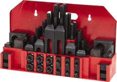 Value Collection - 52 Piece Fixturing Step Block & Clamp Set with 1" Step Block, 9/16" T-Slot, 1/2-13 Stud Thread - 7/8" Nut Width, 3, 4, 5, 6, 7 & 8" Stud Lengths - Eagle Tool & Supply