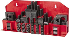 Value Collection - 52 Piece Fixturing Step Block & Clamp Set with 1" Step Block, 3/4" T-Slot, 5/8-11 Stud Thread - 1-1/4" Nut Width, 3, 4, 5, 6, 7 & 8" Stud Lengths - Eagle Tool & Supply