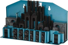 TE-CO - 52 Piece Fixturing Step Block & Clamp Set with 1" Step Block, 9/16" T-Slot, 1/2-13 Stud Thread - 7/8" Nut Width, 3, 4, 5, 6, 7 & 8" Stud Lengths - Eagle Tool & Supply