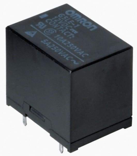 Omron - 5 Pins, Standard Electromechanical PCB General Purpose Relay - 8 Amp at 30 VDC, SPDT, 12 VDC, 22.5mm Wide x 19mm High x 16.5mm Deep - Eagle Tool & Supply