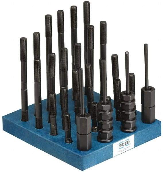 TE-CO - 41 Piece, 1/2-13 Stud, T Nut & Stud Kit - 3, 4, 5, 6, 7, 8" Stud Lengths - Eagle Tool & Supply