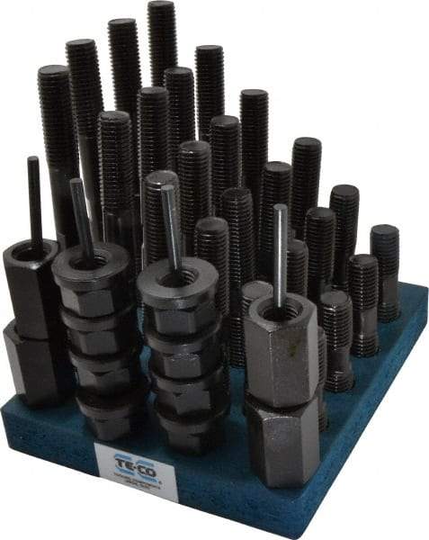 TE-CO - 41 Piece, 3/4-10 Stud, T Nut & Stud Kit - 3, 4, 5, 6, 7, 8" Stud Lengths - Eagle Tool & Supply