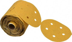 Norton - 5" Diam, 80 Grit Aluminum Oxide Adhesive PSA Disc - Coarse Grade, Gold, C Weighted Backing, Flexible - Eagle Tool & Supply