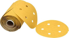 Norton - 5" Diam, 150 Grit Aluminum Oxide Adhesive PSA Disc - Medium Grade, Gold, C Weighted Backing, Flexible - Eagle Tool & Supply