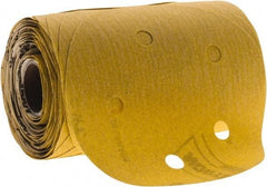 Norton - 5" Diam, 180 Grit Aluminum Oxide Adhesive PSA Disc - Fine Grade, Gold, C Weighted Backing, Flexible - Eagle Tool & Supply